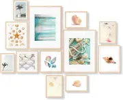 Cooper & Co. Homewares Instant Gallery Wall 12 Pieces Photo Frame Set, Oak (PFP0