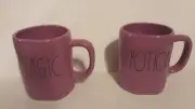 New Set of 2 Rae Dunn Halloween MAGIC and POTION Coffee Mugs Cups Purple