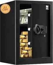 Large 2.2 Cuft Security Safe - Waterproof and Fireproof with Alarm Feature