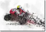 Motorcycle Rider Picture on Stretched Canvas, Wall Art Décor, Ready to Hang