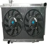 Aluminum Radiator+Fans Compatible For Fairlady 350Z Z33 2003-2006 2003 2004 2005 2006 03 04 05 06 AT