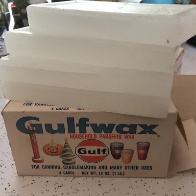 Gulf Wax Paraffin Wax. 1 Lb. Canning, Surf Boards, Skis & More NOS Clean