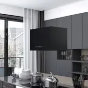 vidaXL Hanging Island Range Hood Touch Sensor LCD 55 cm Powder-coated Steel