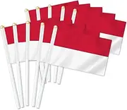10 PCS Indonesia Handheld Small Flag, Indonesians Hand held Mini Decor Decoration Banner
