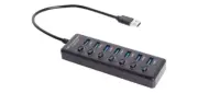 7 Port Powered USB Hub with Individual Switch