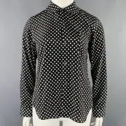 COMME des GARCONS Size L Black White Polyester Polka Dot Patch Pocket Shirt