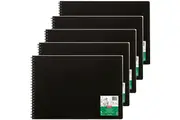 5 Pack Derwent Academy Visual Art Diary Landscape 120 Pages A3 Black