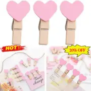 1PC Photo Paper Clip Mini Wooden Wedding Decor Clip Crafts Fast Love Peg Heart