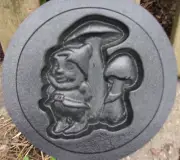 Gnome mushroom stepping stone mold plaster concrete cement moud 10" x 1.25"