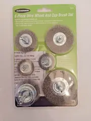 Wire Wheel and Cup Brush 6 piece set 1/4 inch shank mechanics tool clean surface