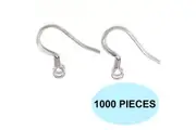 1000 Pack Silver Earrings Ear Wire Metal French Shepherd Hook Findings Bulk