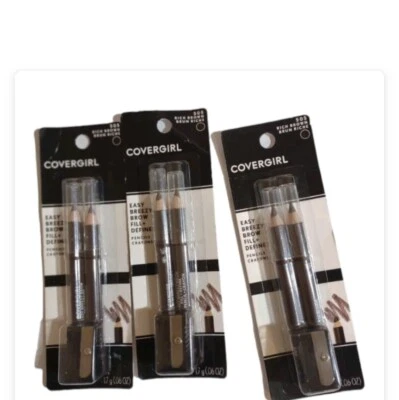 (5) Covergirl Liner Easy Breezy Brow Fill + Define Pencils #505 Rich Brown NEW