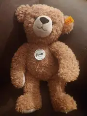 NWT STEIFF - 12" Plush HAPPY Teddy Bear Light Brown #012662 Soft Made in Germany