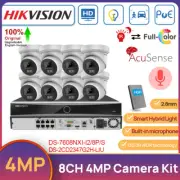 Hikvision Original 8CH 4MP Hybrid Light Camera CCTV System Kit IR ColorVu Camera