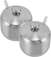 OHPHCALL Stainless Steel Spice Jar Set Salt Sugar Container Multi Spice Jars for Dining Table
