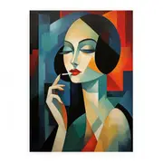 Woman Smoking Modern Art Canvas Print