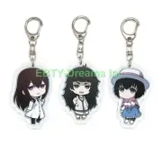 Set of 3 Steins Gate Anime Acrylic Keychain Kurisu Makise Mayuri Shiina Maho v1