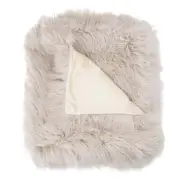 Real Tibetan Fur Mongolian Lambskin Sheepskin Throw Rug Blanket Fawn