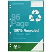Studymate A4 70gsm 8mm Ruled Recycled Binder Book 96 Page