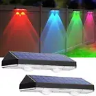 2x Solar Power Fence Lights Deck Door Wall Stair Step Outdoor Garden Decor Lamp