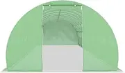 'vidaXL Greenhouse - Sturdy Galvanized Steel Frame - Durable PE Mesh Cover - 15x3x2 Meters Size - Perfect for Plants - Green