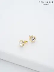 Ted Baker Gold Tone SOLETIA: Solitaire Sparkle Crystal Stud Earrings (659081) | $81