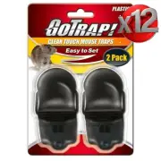 Bulk buy x12 Twin Pack GoTrap Plastic Mouse Trap Clean Touch (24 Traps Total)