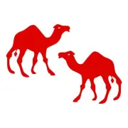 Camel Sticker - 2 Pack of Camel Decals - Choice of Color and Size