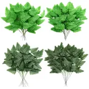 48 Pcs Artificial Silk Fern Artificial Greenery Stems Cemetery 4 Styles Flowe...