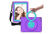 Handle Shockproof EVA Tablet Case for iPad 6th/5th Gen Air 2/Pro 9.7 inch with Screen Protector & Shoulder Strap-Purple
