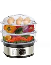 Electric Food Steamer 3 Tier Electric Steamer 11L Large Steamer 650W with Timing Function, Food-grade PP for Steaming Eggs Vegetable & Seafood Easy to Use