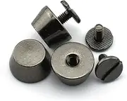 (Black) - LQ Industrial 25-Pack 1.3cm Purse Handbag Feet Nailhead Flat Stud Solid Brass Screw-Back Spike Metal Cone Studs Rivet Leather Craft DIY Black