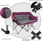 Folding Loveseat Camping Chair Portable Double Duo Full Padded Garden Chair f...