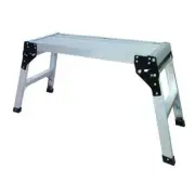 MetalTech Portable Work Platform, Aluminum Step Stool Folding w/ Rubber Feet