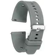 Silicone Watch Band 22mm Quick Release Flexible Soft Watch Strap, Deep Gray