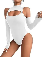 [Hilinker] Women's Sexy Criss Cross Halter Neck Romper Short Pants Mesh Sheer Jumpsuit