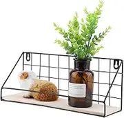 Haofy Floating Wall Mount Shelf Solid Wow Wall Shelf Display Ledge Storage Rack Quick Installation (with Horizontal Strips Large Black)