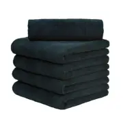 5 Pcs Microfiber Towel Edgeless Scratch Free Cleaning Clothes 16"x16" Black