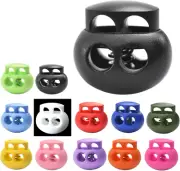 30Pcs Assorted Colors Plastic Spring Cord Lock for Drawstring , Elastic Shoeslac