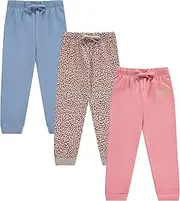 [BTween] Kids Girl's Fashion Stretch Waist Ultra Soft Jogger Pants Set - 3 Pack Bundle