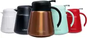 Lafeeca Thermal Coffee Carafe Tea Pot Stainless Steel, Double Wall Vacuum Insulated | Cool Touch Handle | Hot & Cold Retention | Non-Slip Silicone Base | BPA Free Copper