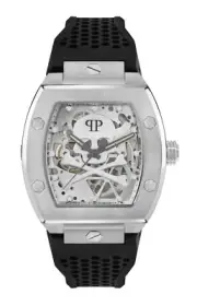 Philipp Plein The $keleton (PWBAA2123) Men's Black Band Skeleton Automatic Watch