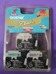 Brother ME793 P-Touch M Tape 3/Pack, Black on Pink, Green and Silver Pt100 & 110