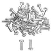 30Pcs Brazier Head Solid Aluminum Rivets, M4 x 12mm Tubular Rivets