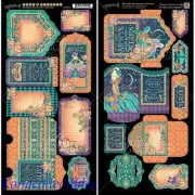 Graphic 45 Midnight Masquerade Tags & Pockets Cardstock Die-Cuts New!