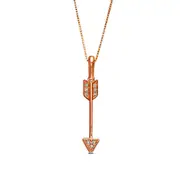 Natural Diamond Accent Linear Arrow Pendant in 10K Rose Gold
