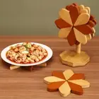 Wood Kitchen Placemat Anti Scald Table Mat Trivets Coaster for Hot Dishes