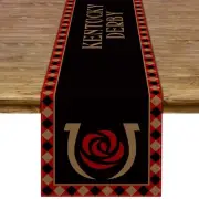 Kentucky Derby Table Runner Horse Racing Table Cover for Party Dining Room