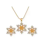 Boutique Snowflake Cubic Zirconia Women’s Necklace With Matching Earrings ❄️