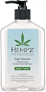 Hempz Triple Moisture Herbal Moisturizing Hand Sanitizer, 8.5 Ounce
